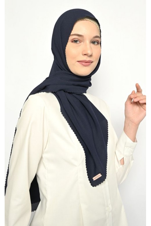 Sarita Pasmina Instan Lasercut Navy